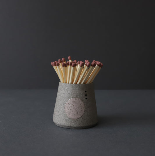Match Pot with pink geometric design