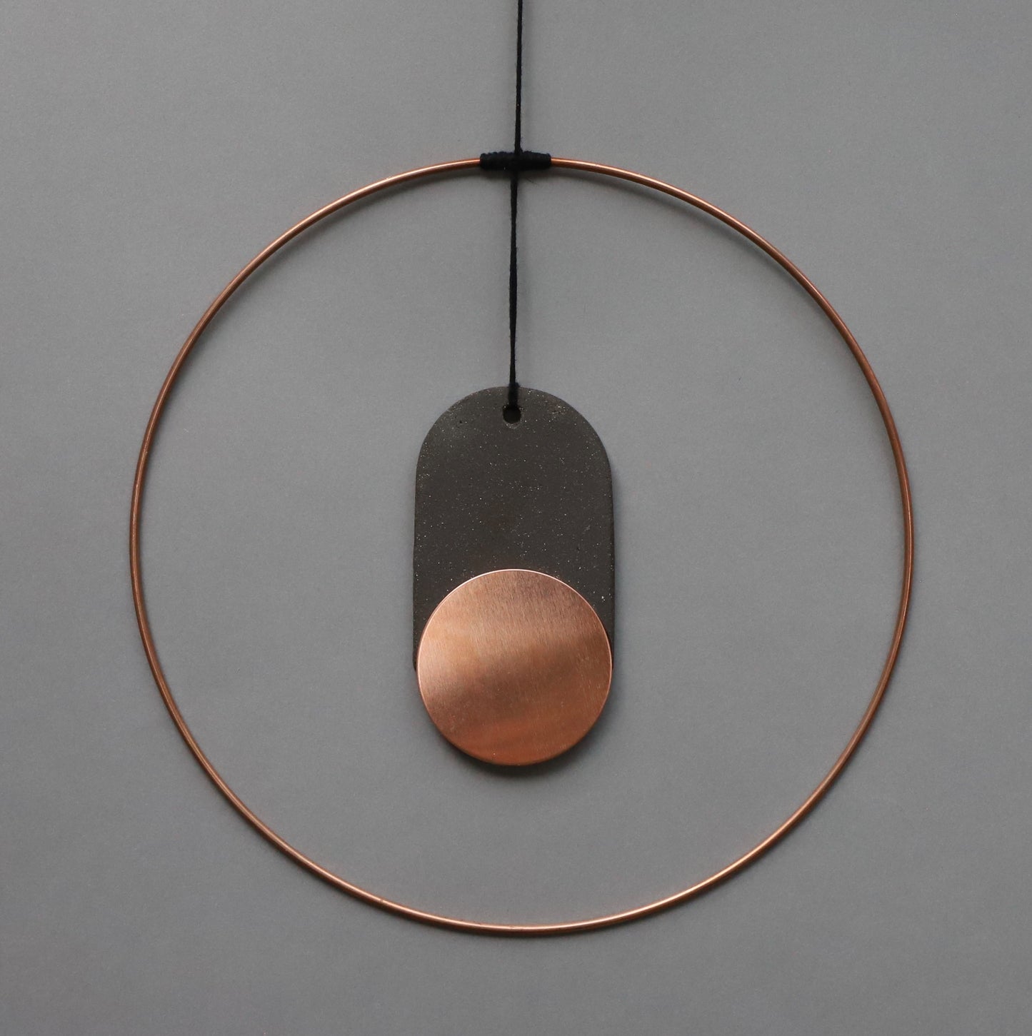 Copper & black stoneware wall hanging
