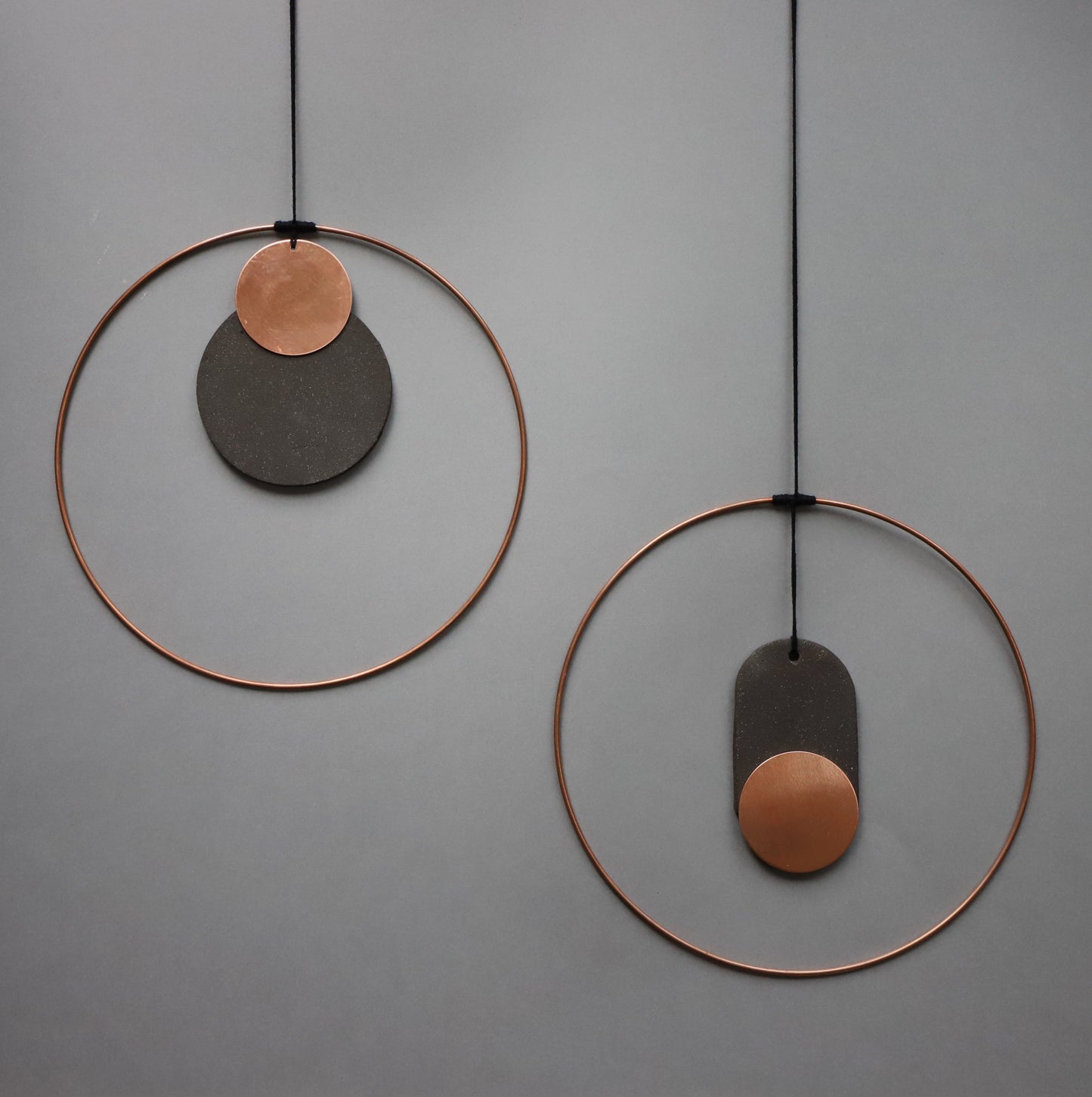Copper & black. ceramic wall hanging