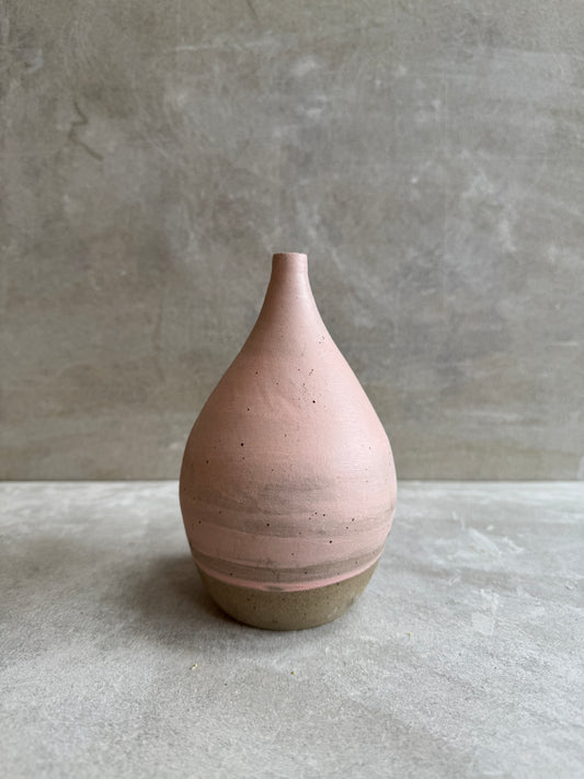 Blush pink stoneware vase